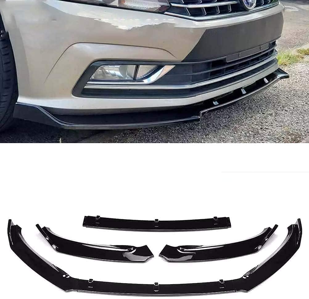 Auto Frontspoiler Lippe für VW Passat B7 2012 2013 2014 2015, Front Stoßstangen Spoilerlippe Frontspoiler Stoßfängerlippe Kratzfest Front Bumper Lip Body Kit von LANAZU