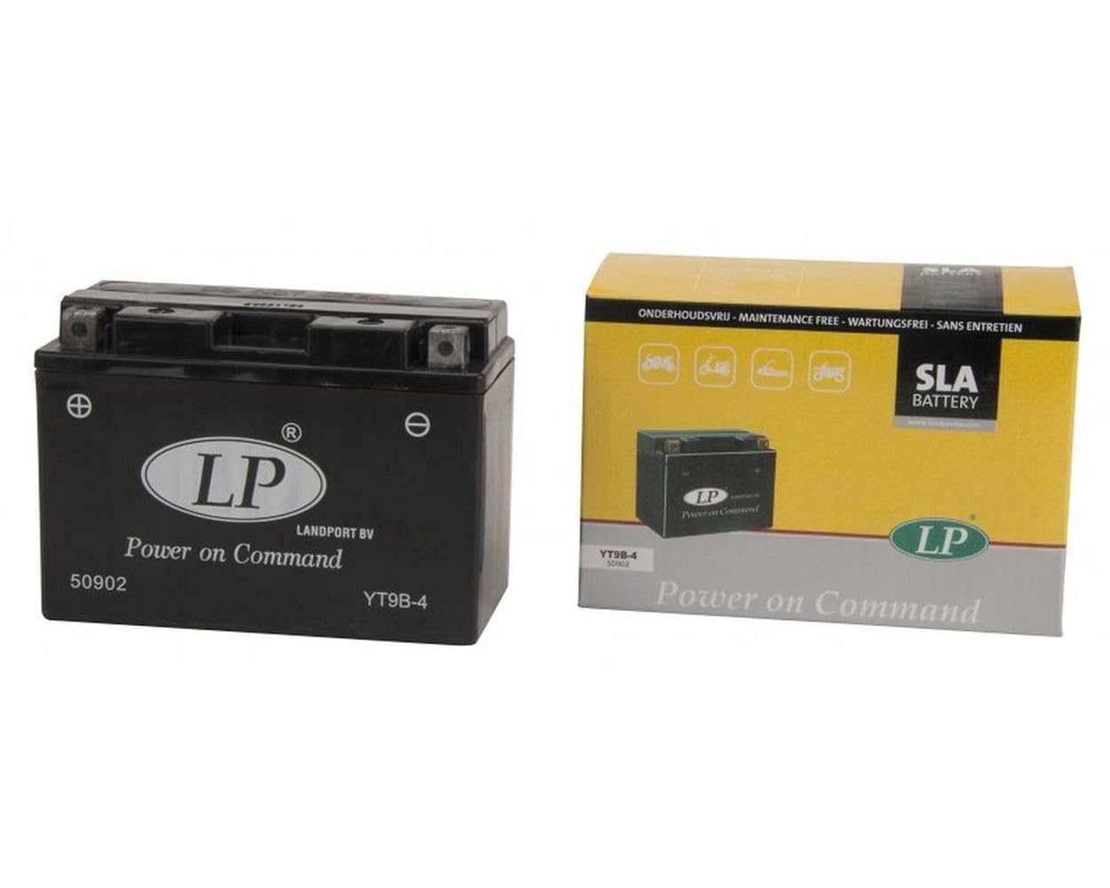 LANDPORT Batterie 12 V 8 Ah (YT9B-4) [wartungsfrei & versiegelt] kompatibel für Derbi, MBK, Yamaha von LANDPORT