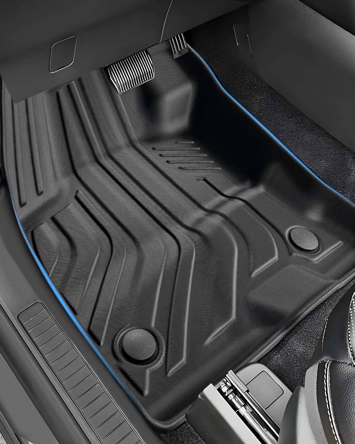 LANGBEAN Fußmatten für Ford Kuga MK3 PHEV 2025 2024 2023 2022 2021 2020, Fussmatten Original Kuga 3 Plug-In Hybrid aus TPE mit Hohem Rand, Rutschfestes und Wasserdichtes Zubehör, Schwarz (3 Stück) von LANGBEAN