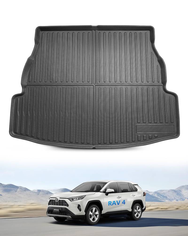 LANGBEAN Kofferraummatte für Toyota RAV4 XA50 2025 2024 2023 2022 2021 2020 2019, Kofferraum Schutzmatte Hinten Original RAV4 Hybrid aus TPE mit Hohem Rand, Rutschfestes und Wasserdichtes von LANGBEAN