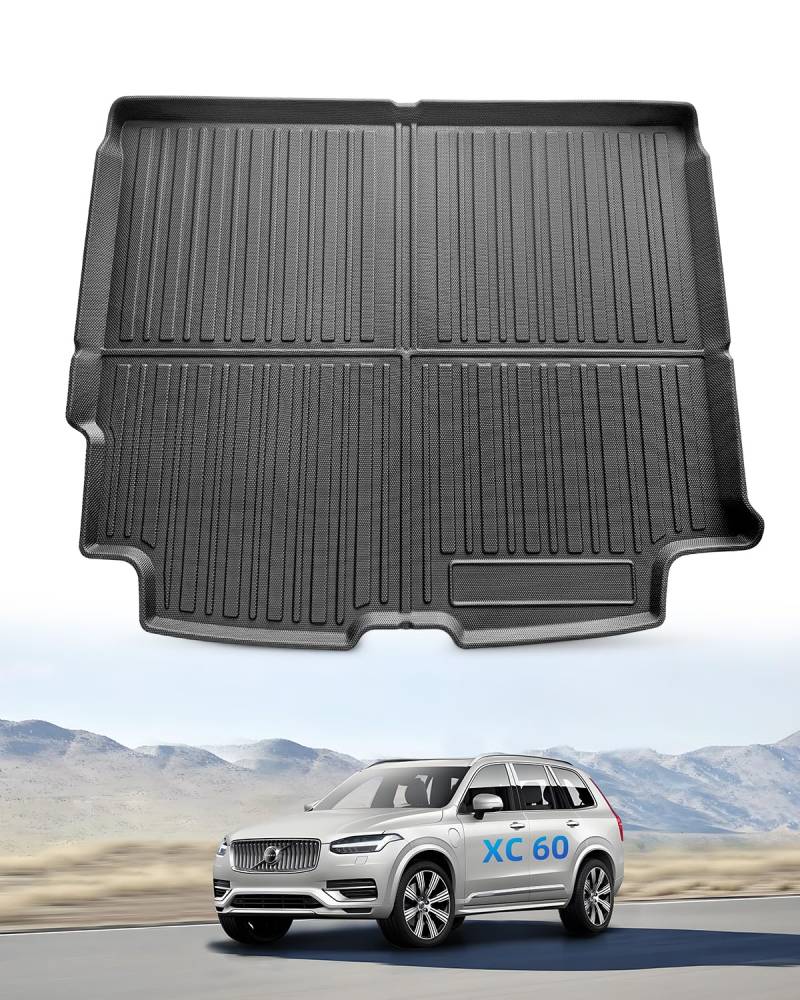 LANGBEAN Kofferraummatte für Volvo XC60 2025 2024 2023 2022 2021 2020 2019 2018, Kofferraum Schutzmatte Hinten Original XC60 aus TPE mit Hohem Rand, Rutschfestes und Wasserdichtes von LANGBEAN