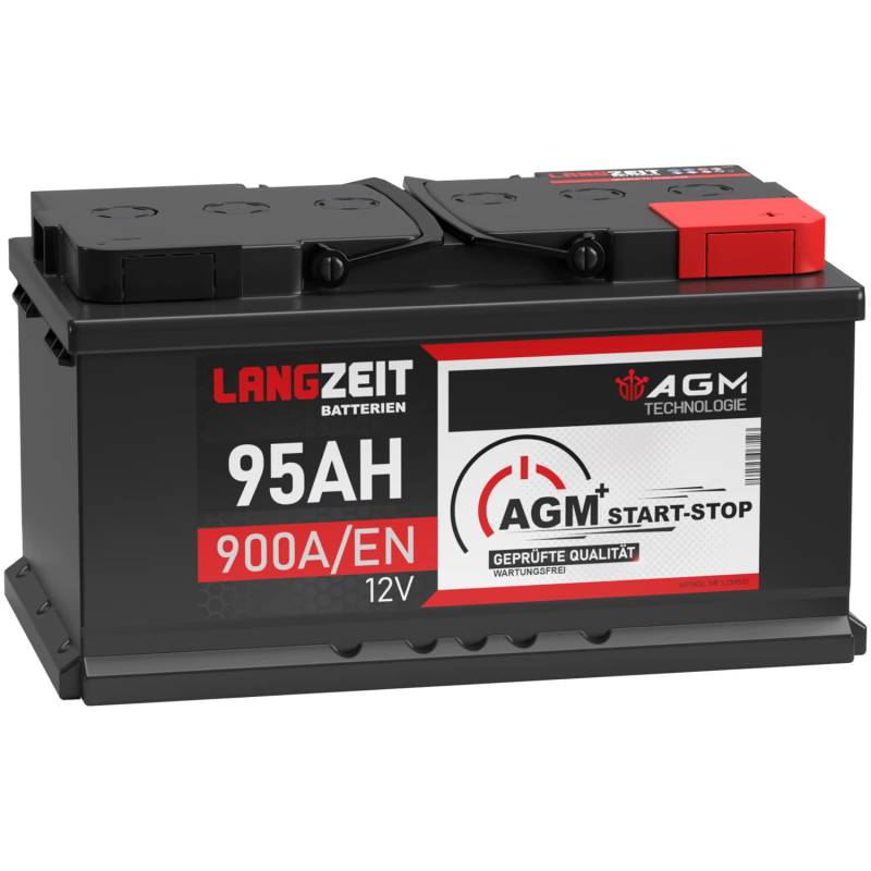 LANGZEIT AGM Batterie 95Ah 12V 900A/EN Start-Stop Autobatterie VRLA Batterie von LANGZEIT Batterien