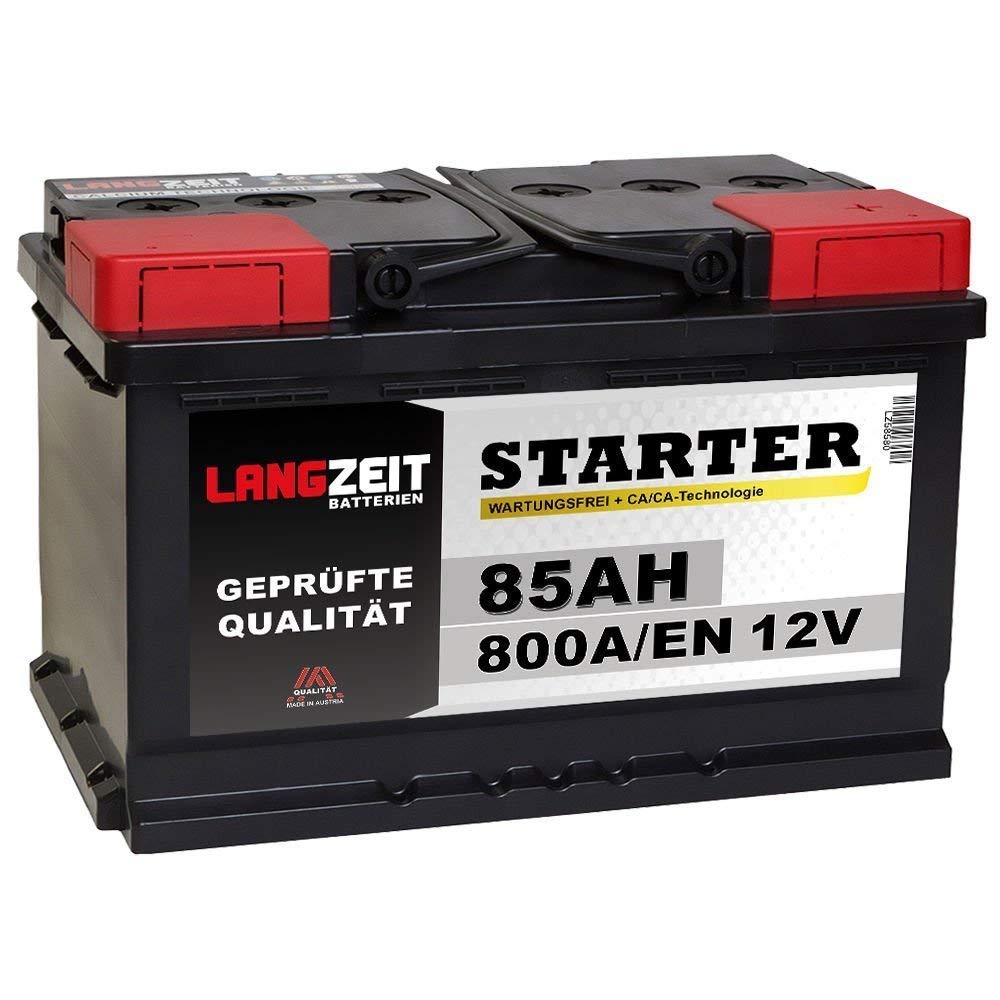 LANGZEIT STARTER Serie 12V 77Ah - 85Ah Autobatterie Starterbatterie, KFZ PKW Batterie (85Ah) von LANGZEIT Batterien