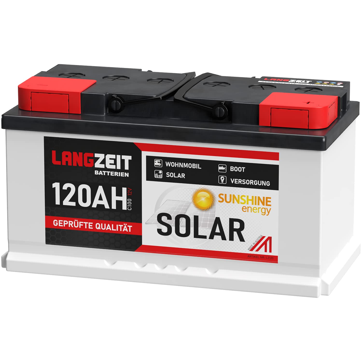 LANGZEIT 120Ah 12V Solarbatterie Boot Marine Wohnmobil Solar Batterie 100Ah von LANGZEIT Batterien