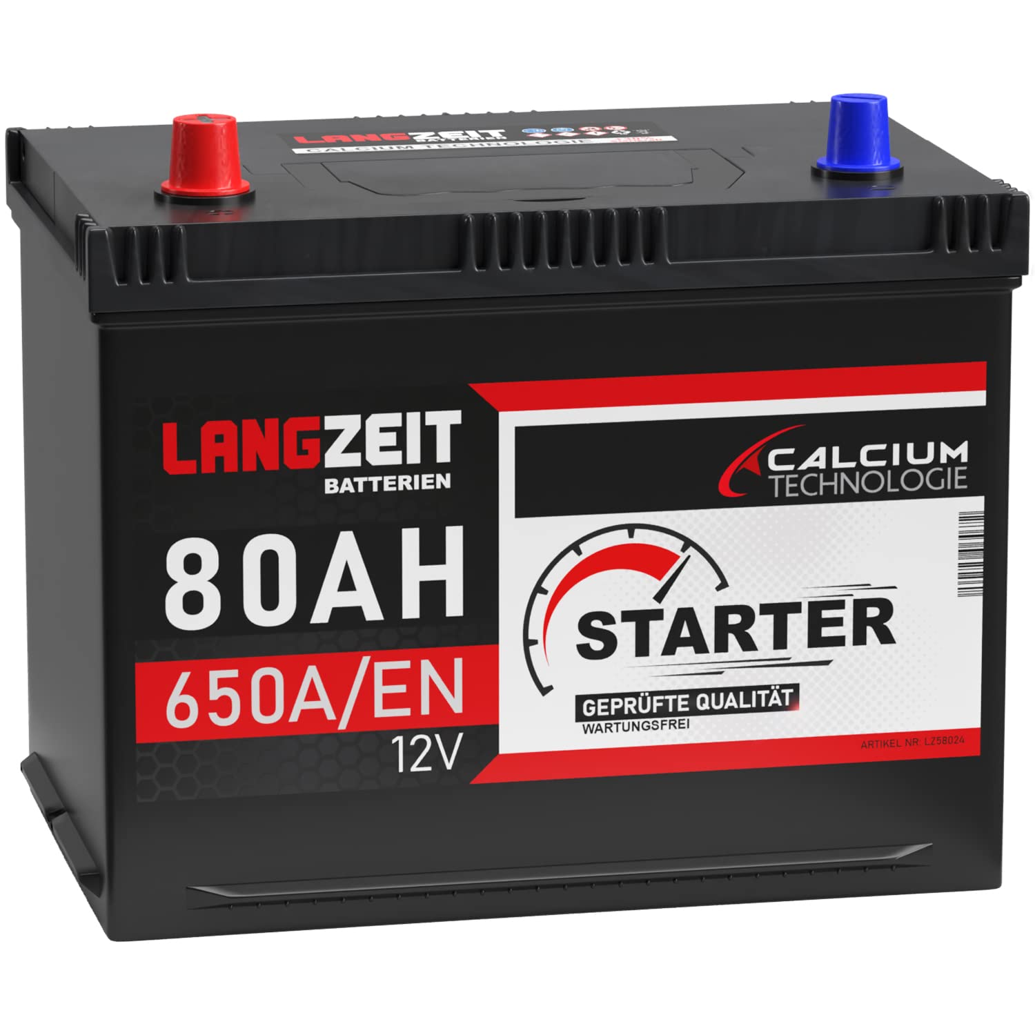 LANGZEIT ASIA Autobatterie (80Ah Pluspol Links) von LANGZEIT Batterien