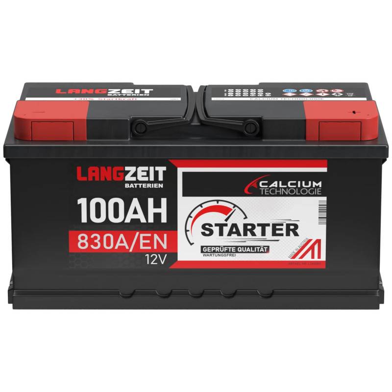 LANGZEIT lead acid Autobatterie 100AH 12V 830A/EN +30% Startleistung Batterie ersetzt 95Ah 88Ah 90Ah, komaptibel mit PKW von LANGZEIT Batterien