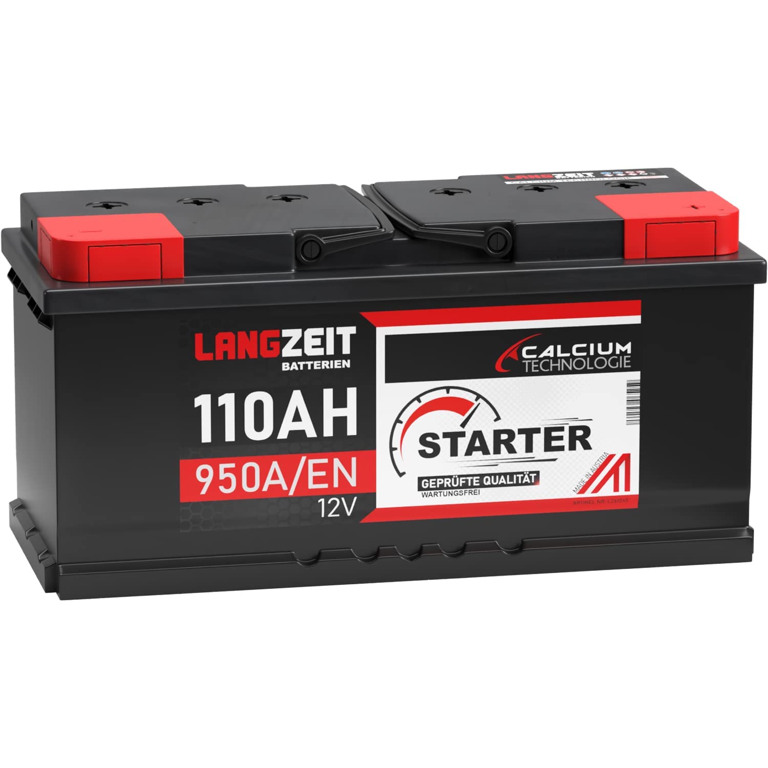 LANGZEIT Autobatterie 110AH 12V 950A/EN Starterbatterie +30% mehr Leistung ersetzt Batterie 100Ah 105Ah von LANGZEIT Batterien