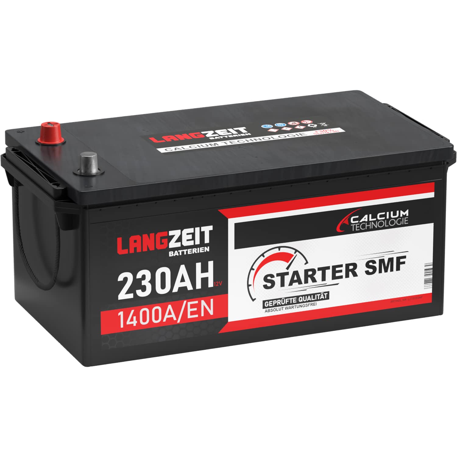 Langzeit LKW Batterie 12V 230Ah 1400A/EN SMF Batterie verschlossen Starterbatterie Schlepper Traktor statt 200ah 220Ah 225Ah 235Ah von LANGZEIT Batterien