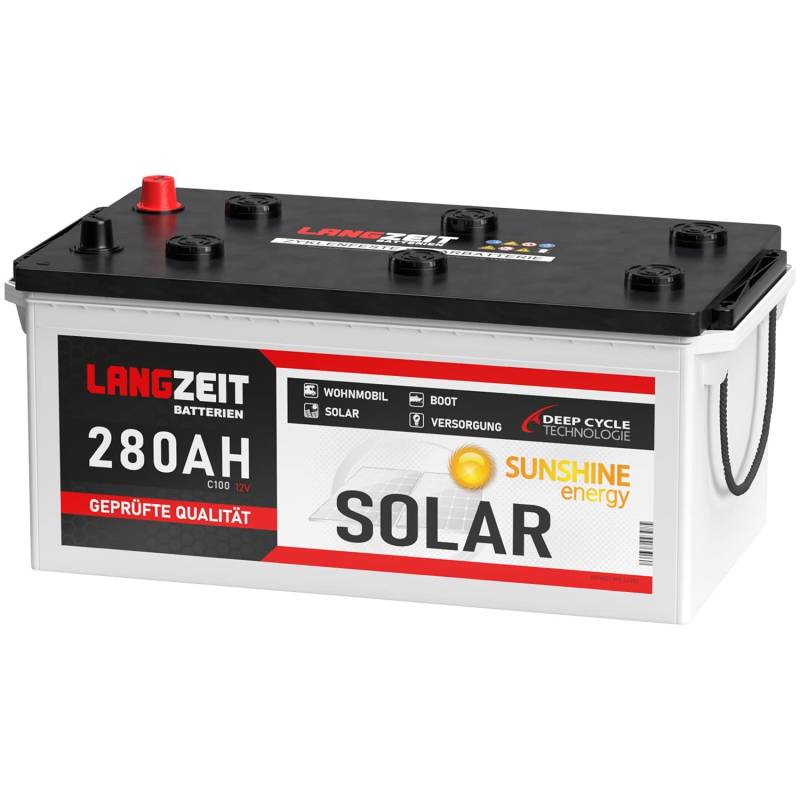 Solarbatterie 280Ah 12V Wohnmobil Boot Wohnwagen Camping Schiff Batterie Solar 230Ah 250Ah (280AH 12V) von LANGZEIT Batterien