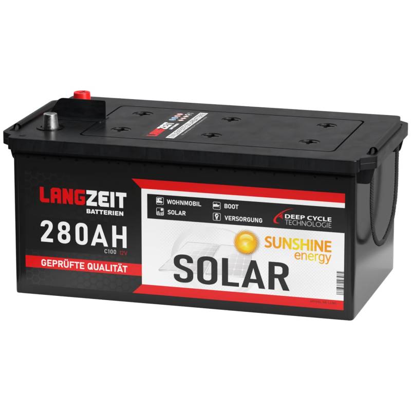 Solarbatterie 280Ah 12V Wohnmobil Boot Wohnwagen Camping Schiff Batterie Solar 230Ah 250Ah (280AH 12V) von LANGZEIT Batterien