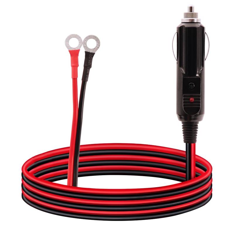 LANMINGLEL Auto-Zigarettenanzünder mit O Ring Terminal 12 V-24 V Zigarettenanzünder Auto Stecker Verlängerungskabel mit 15 A Sicherung für Auto Inverter Luftpumpe elektrische Tasse und DIY 3,3 FT von LANMINGLEL