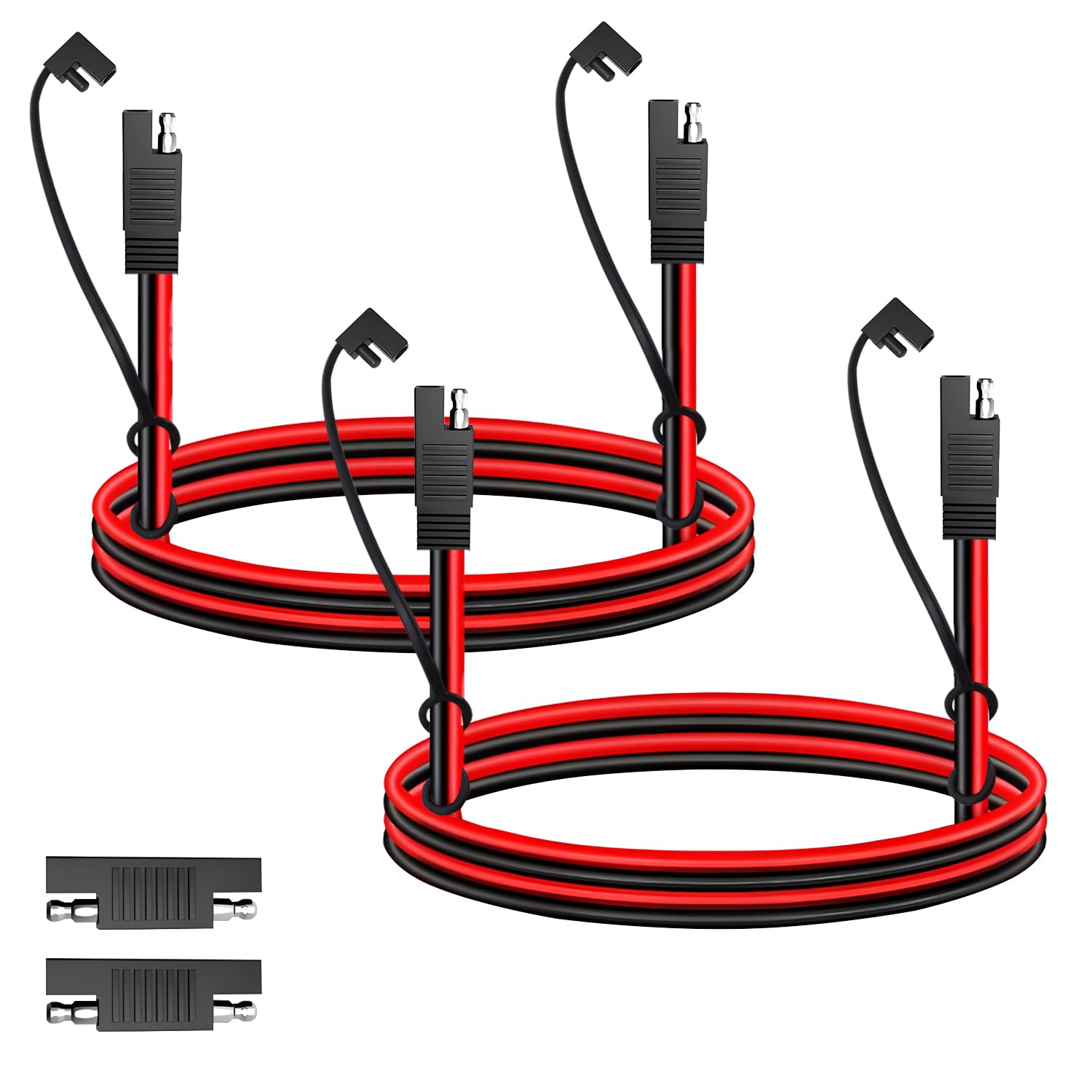 LANMINGLEL SAE zu SAE Verlängerungskabel,14AWG SAE Anschlusskabel mit SAE-Polaritätsumkehradapter für Automotive, RV, Motorrad Autos Traktor (2-Pack) von LANMINGLEL
