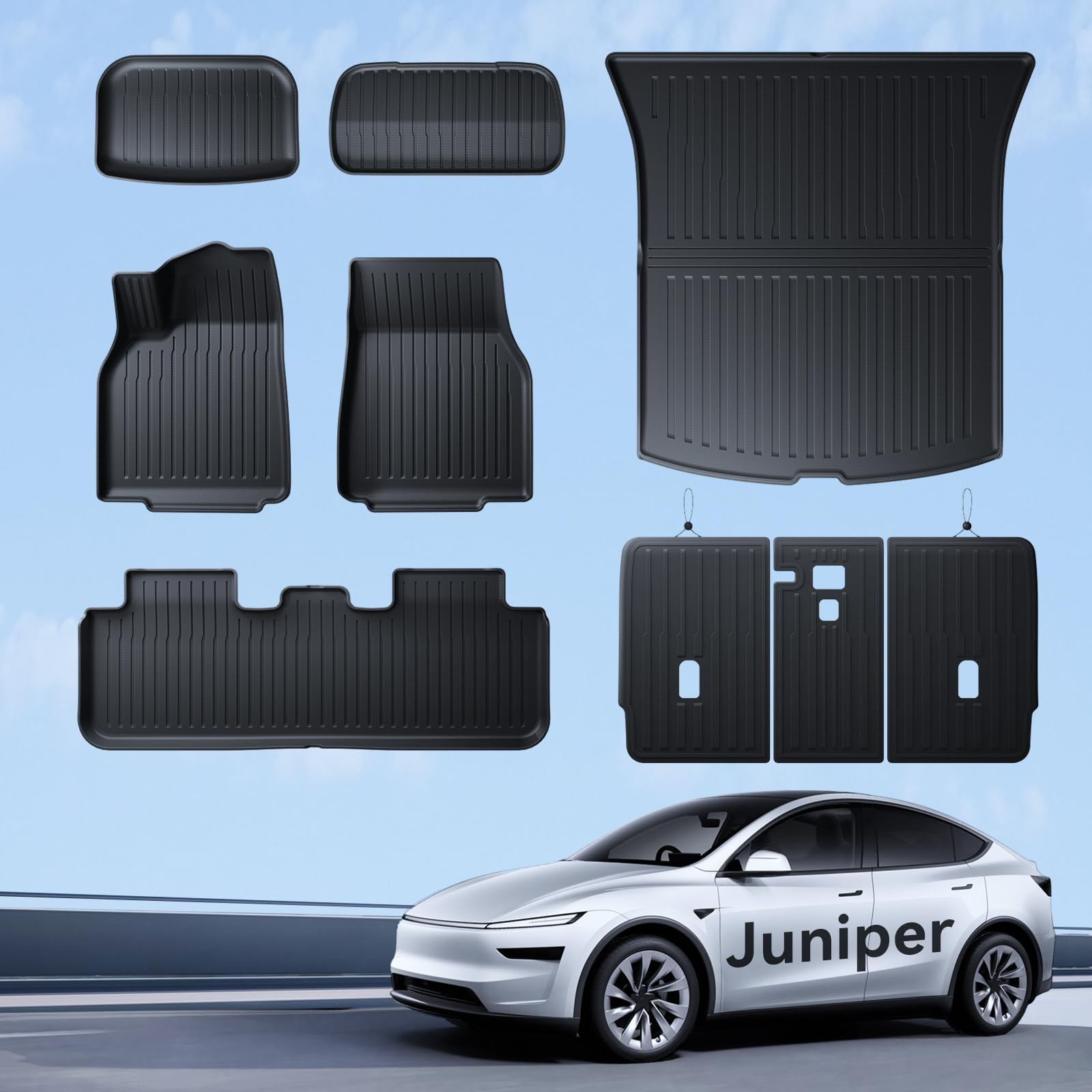 LANTU Fußmatten 9 Pcs für Tesla Model Y 2025 Juniper TPE Allwetter 3D Hoher Rand rutschfest Wasserdicht Kofferraummatte und Zweite Sitzreihe Rückenbezug für Model Y Juniper Zubehör LANTU Fußmatten 9 Pcs für Tesla Model Y 2025 Juniper TPE Allwetter 3D Hoher Rand rutschfest Wasserdicht Kofferraummatte und Zweite Sitzreihe Rückenbezug für Model Y Juniper Zubehör von LANTU