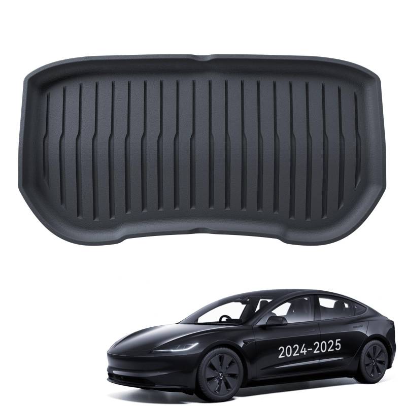 LANTU Vordere Kofferraummatte für Tesla Model 3 2024-2025 Allwetter TPE Schutzmatte Vordere Kofferraummatte rutschfest & Wasserdicht für Tesla Model 3 Highland Zubehör von LANTU