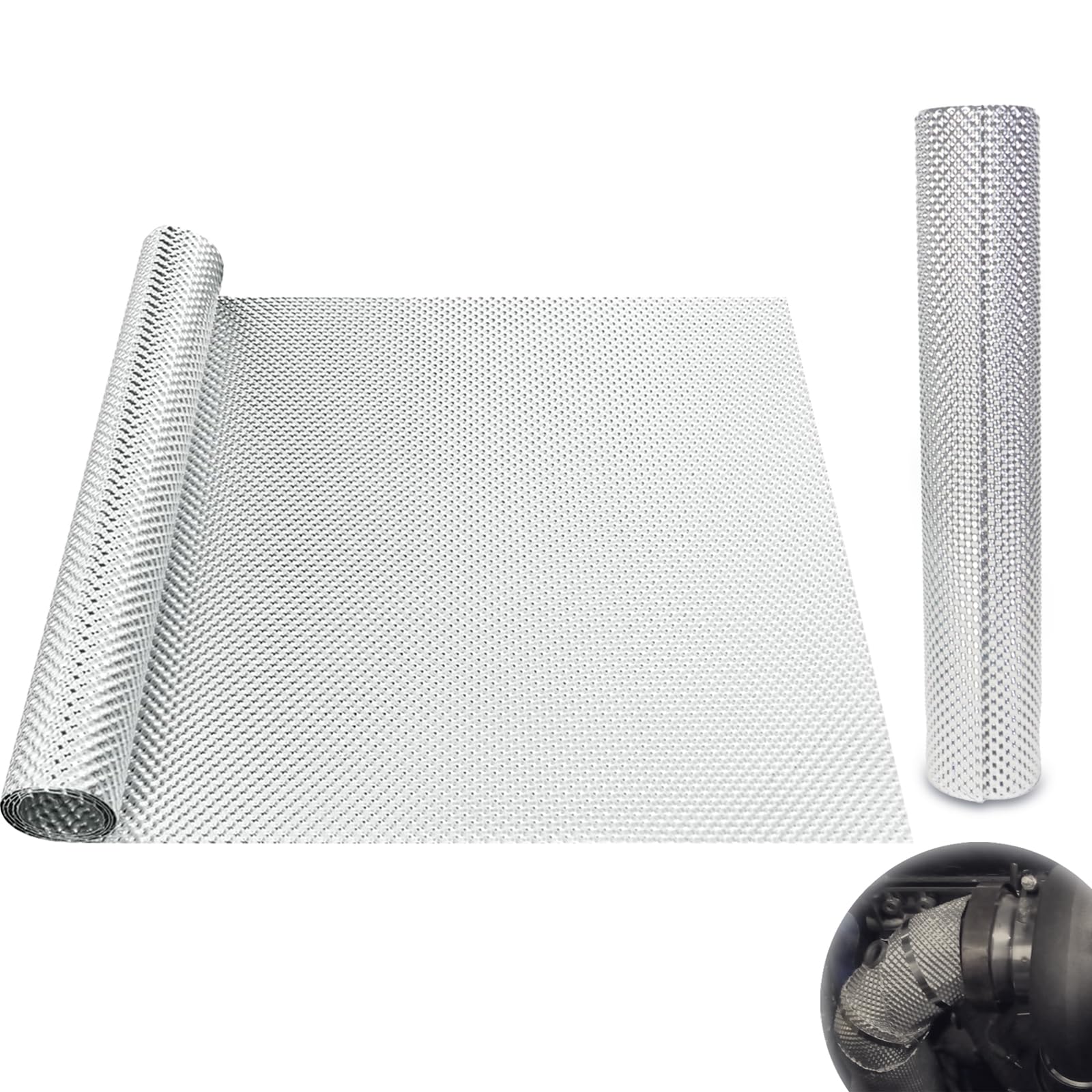 LANZLC Hitzeschutzblech, 100x40cm Hitzeschutz Hitzeblech Geprägte, Relief Fahrzeug Aluminisierter Hitzeschutzblech für Auspuff Hitzeschutzband, Wärmebarriere, Auto Auspufffolie LANZLC Hitzeschutzblech, 100x40cm Hitzeschutz Hitzeblech Geprägte, Relief Fahrzeug Aluminisierter Hitzeschutzblech für Auspuff Hitzeschutzband, Wärmebarriere, Auto Auspufffolie von LANZLC
