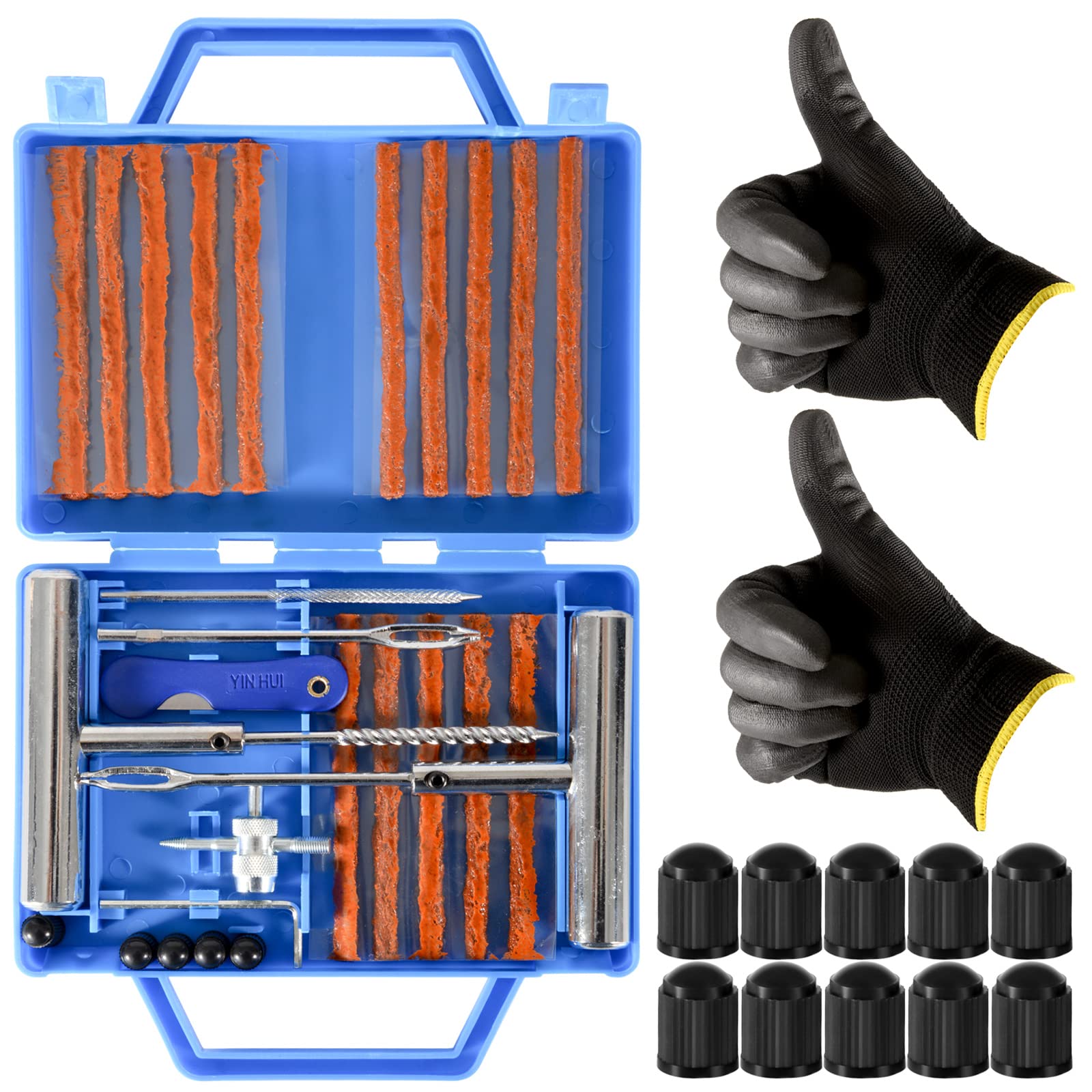 LAOYE Reifenreparaturset Reifen Reparaturset Auto Pannenset Pannenreparaturwerkzeug Vulkanisier Streifen Autoreifen Flickzeug Pannenset für ATV, LKW, Traktor, Motorrad LAOYE Reifenreparaturset Reifen Reparaturset Auto Pannenset Pannenreparaturwerkzeug Vulkanisier Streifen Autoreifen Flickzeug Pannenset für ATV, LKW, Traktor, Motorrad von LAOYE