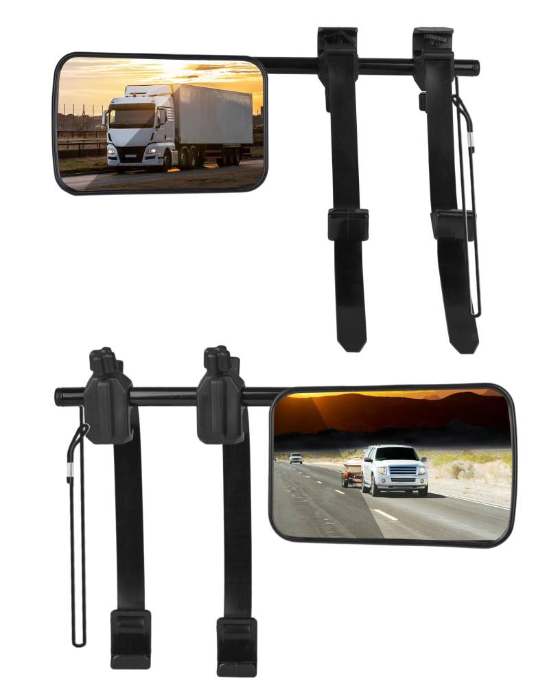 Wohnwagen Spiegel 2 Stück Auto Wohnwagenspiegel Universal flache Wohnwagen Caravanspiegel Außenspiegel Autospiegel für Wohnmobile Auto Caravan PKW Anhänger Spiegel (Links + Rechts), drehbar von LAOYE