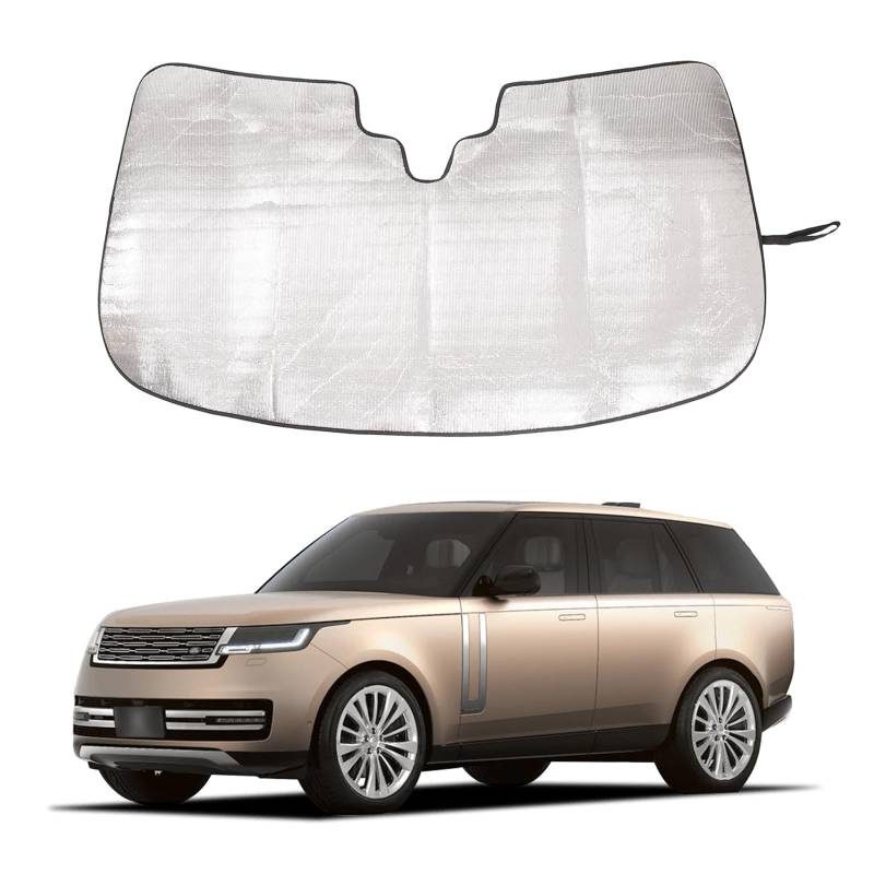 Auto-Frontscheiben-Sonnenschutz für Range Rover 2023-2024, Frontscheiben-Sonnenschutz Blockiert UV-Strahlen, Sonnenschutz für Auto, Einfach zu Falten und zu Verstauen von LAPOOH