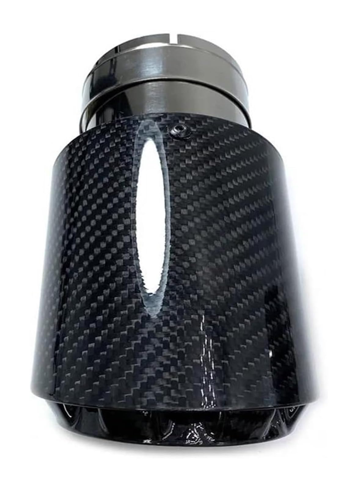 Endrohr Schalldämpfer 3 Lagige Twill Glossy Carbon Auto Schalldämpfer Spitze Universal Edelstahl Silber Auspuffrohr Düse Dekoration(67 IN 101 OUT) von LAPPGNGFYA