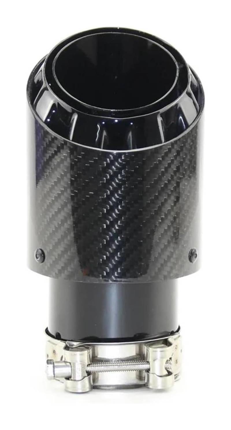 Endrohr Schalldämpfer Auspuffrohr Schalldämpfer Endrohr Edelstahl Mit Kohlefaser Schwarz 89/101/114mm Allgemeine Zwecke Auto Modifikationen 1Pcs(57mm out 101mm) von LAPPGNGFYA