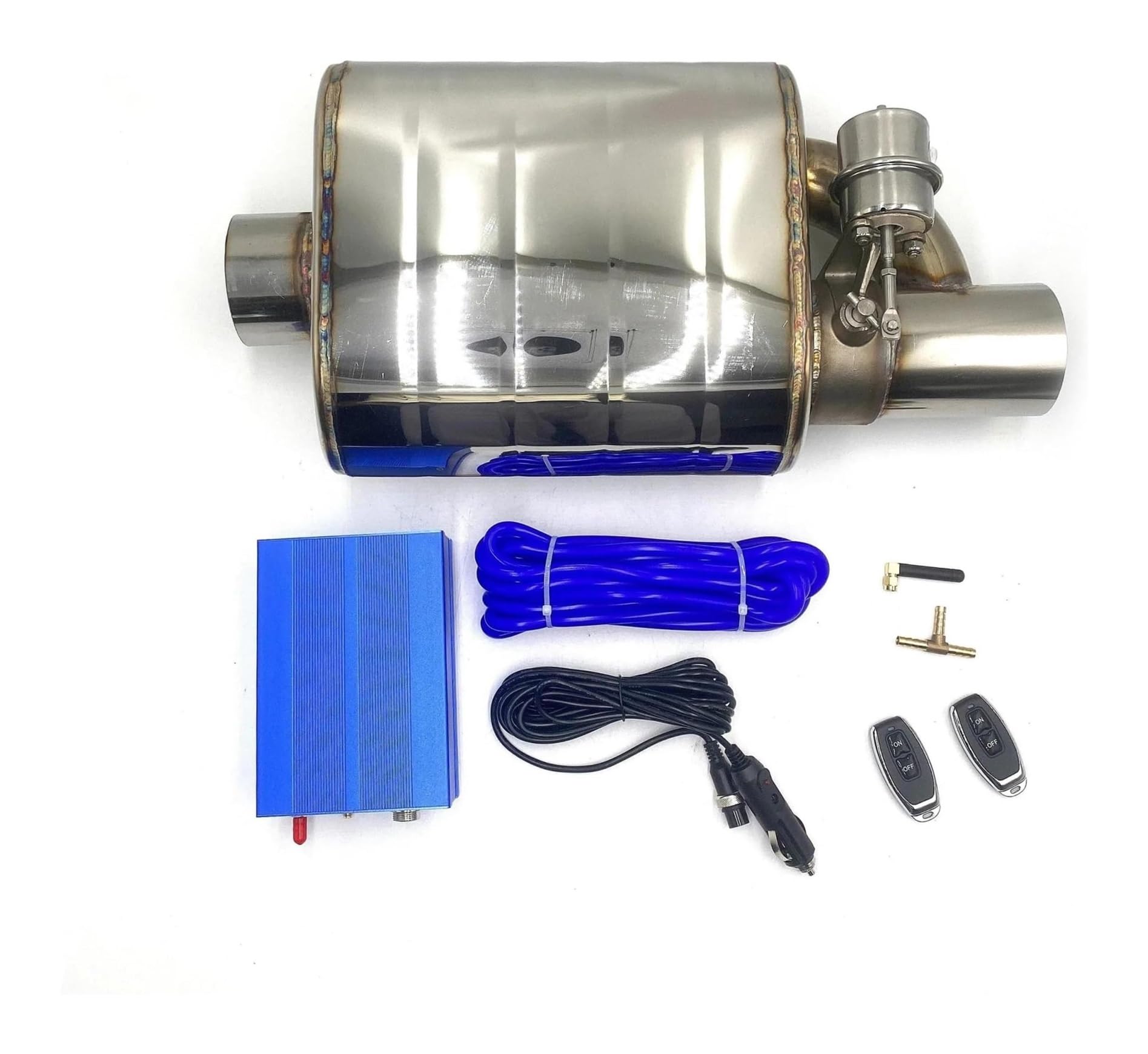 Endrohr Schalldämpfer Auto Auspuff System Vakuum Ventil Control Rohr Kit Variable Schalldämpfer Edelstahl Universal 51 63 76Mm Fernbedienung(2.5 inch(63) LeftC) von LAPPGNGFYA