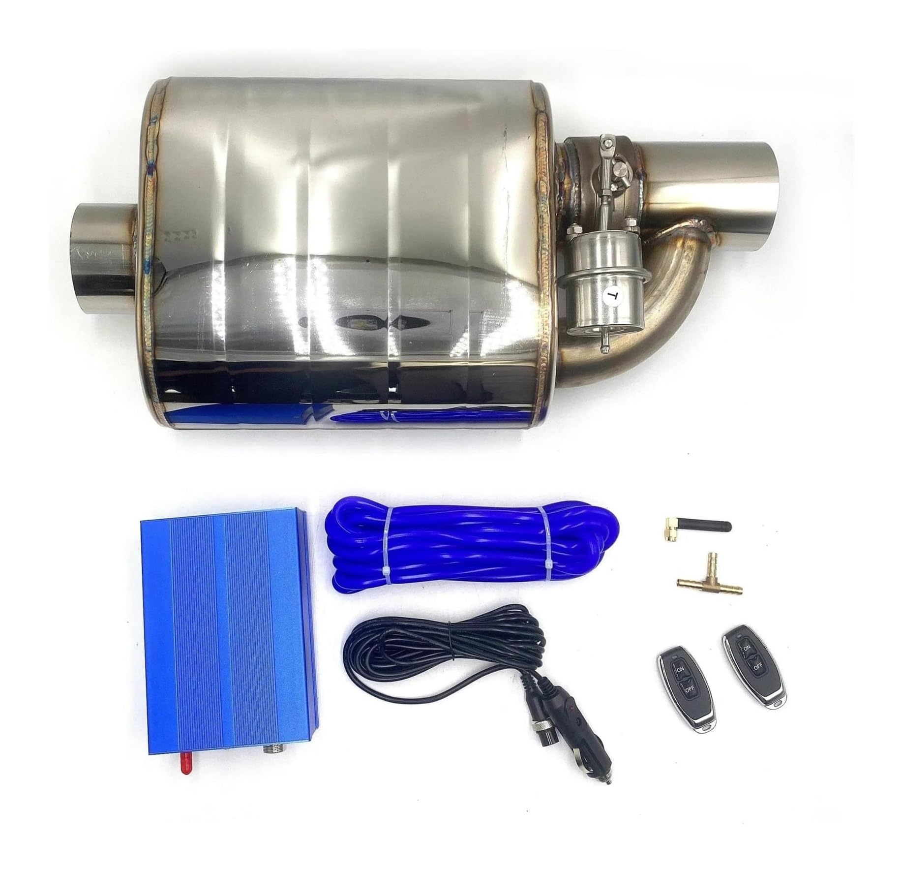 Endrohr Schalldämpfer Auto Auspuff System Vakuum Ventil Control Rohr Kit Variable Schalldämpfer Edelstahl Universal 51 63 76Mm Fernbedienung(2.5 inch(63) RightC) von LAPPGNGFYA