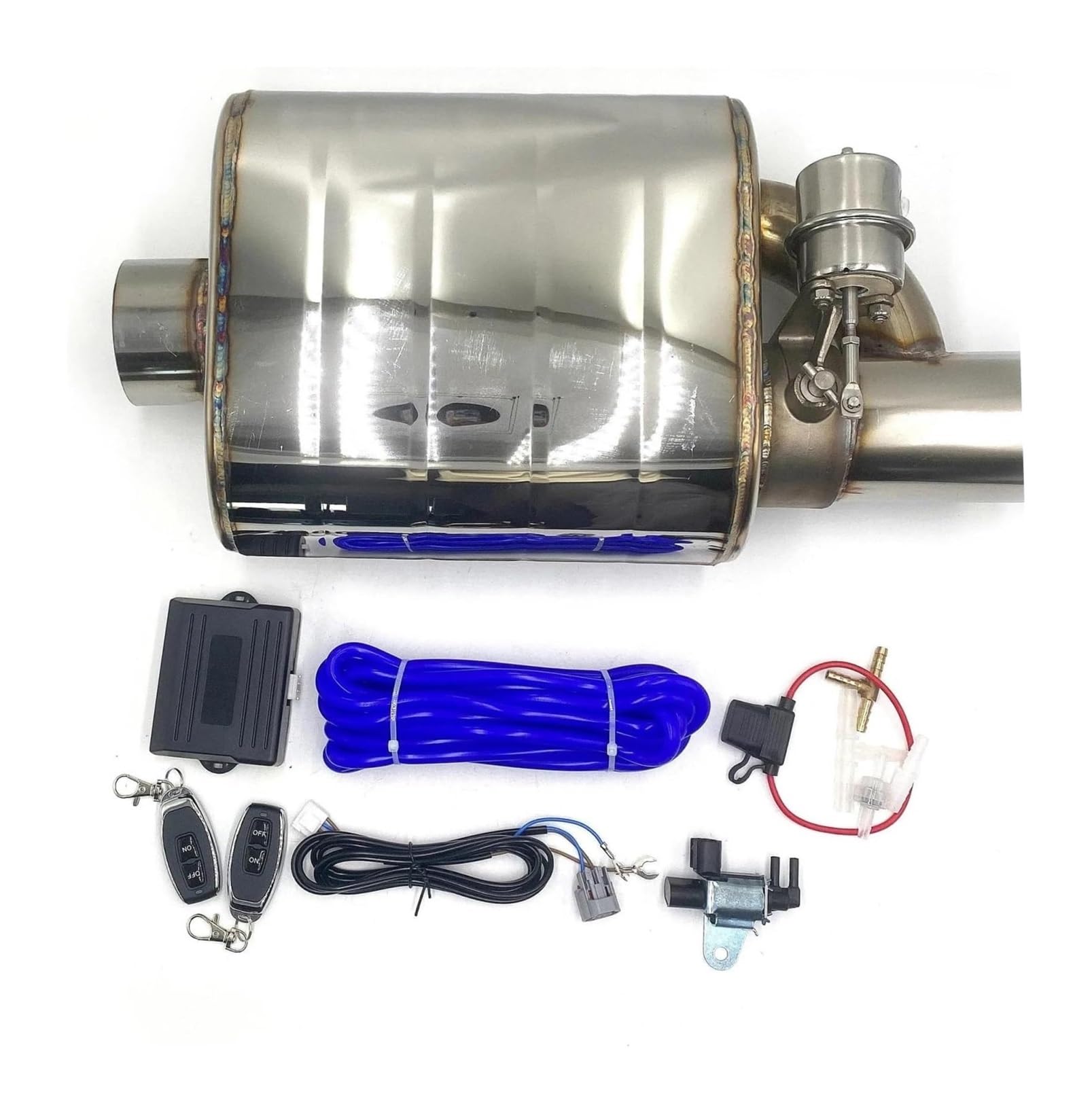 Endrohr Schalldämpfer Auto Auspuff System Vakuum Ventil Control Rohr Kit Variable Schalldämpfer Edelstahl Universal 51 63 76Mm Fernbedienung(3.0 inch(76) LeftB) von LAPPGNGFYA