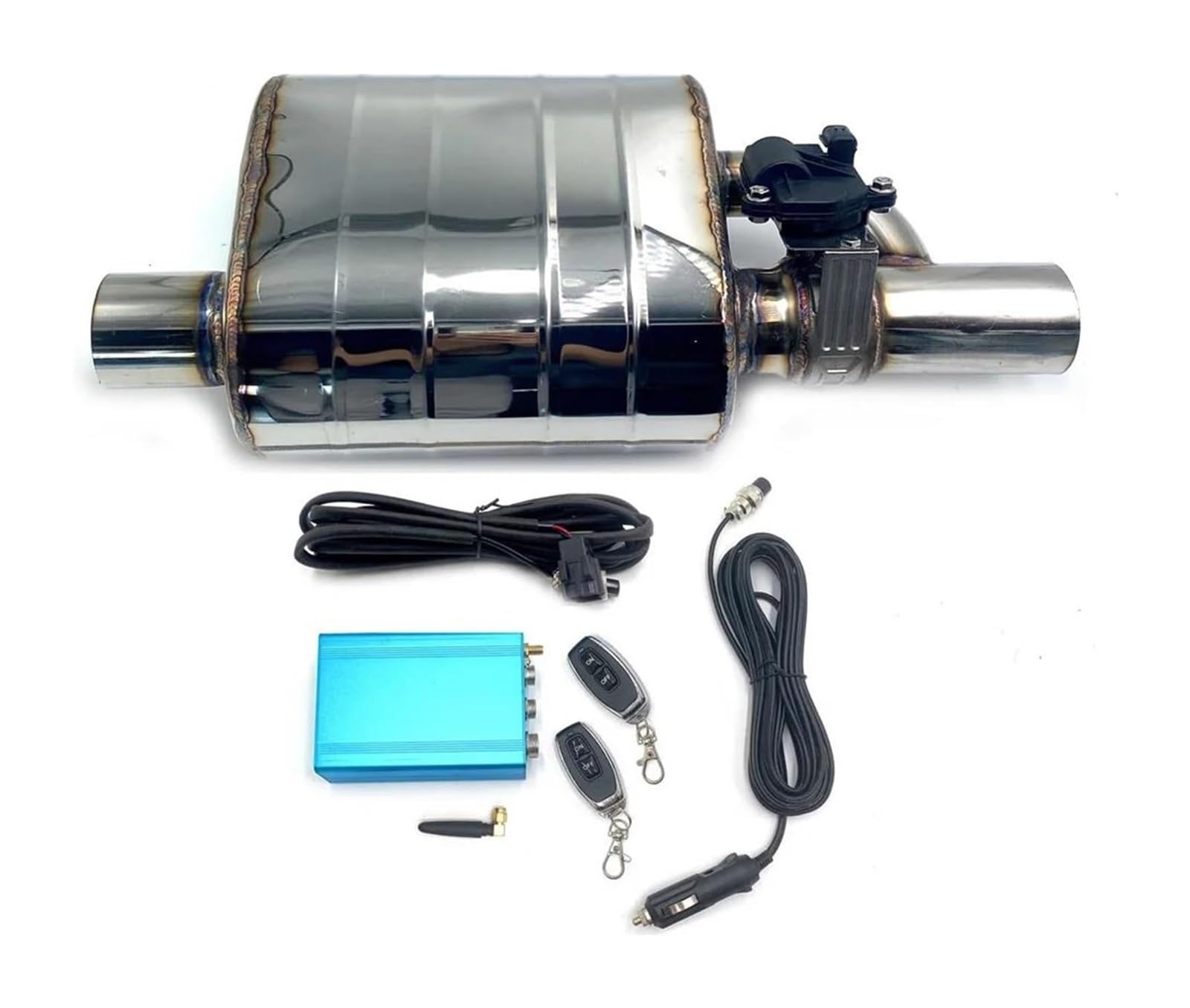 Endrohr Schalldämpfer Auto Auspuffanlage Elektrische Ventilsteuerung Rohrschalldämpfer Edelstahl Schalldämpfer Links/Rechts 51/63/76mm(51MM Left B) von LAPPGNGFYA