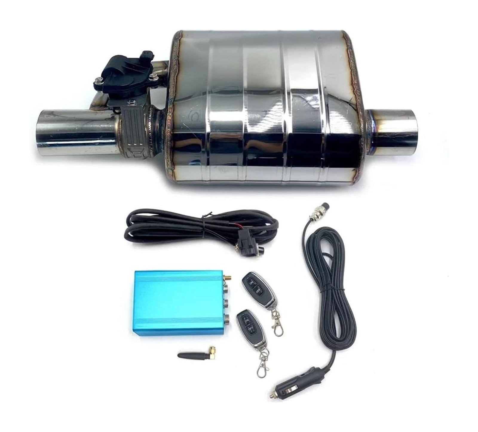 Endrohr Schalldämpfer Auto Auspuffanlage Elektrische Ventilsteuerung Rohrschalldämpfer Edelstahl Schalldämpfer Links/Rechts 51/63/76mm(76MM Right B) von LAPPGNGFYA