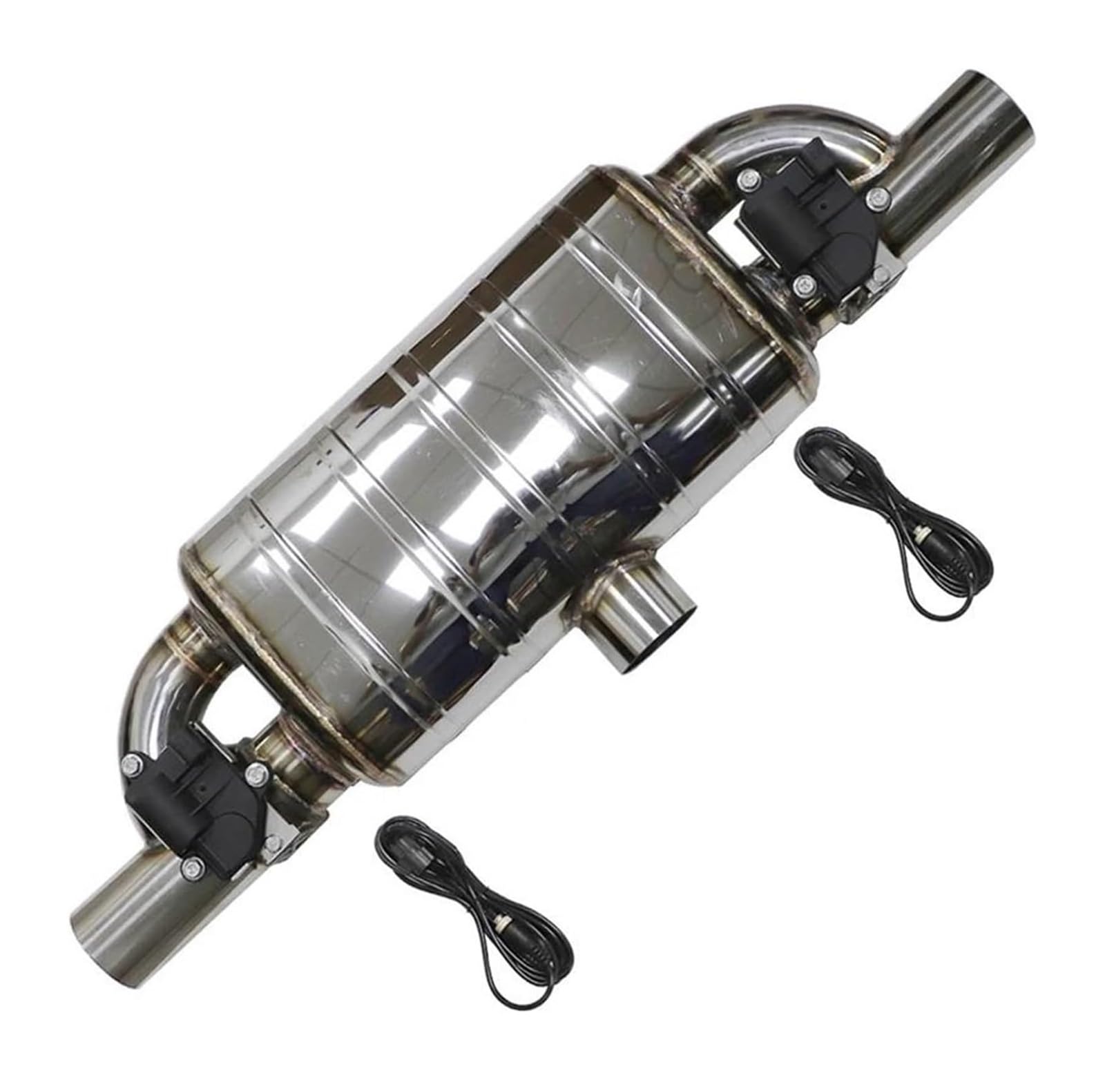 Endrohr Schalldämpfer Auto Auspuffrohr Elektrischer Schalldämpfer Mit Variablem Ventil Fernbedienungsknopf Edelstahl Universal T-Form Eins Rein Zwei Raus(70MM A) von LAPPGNGFYA