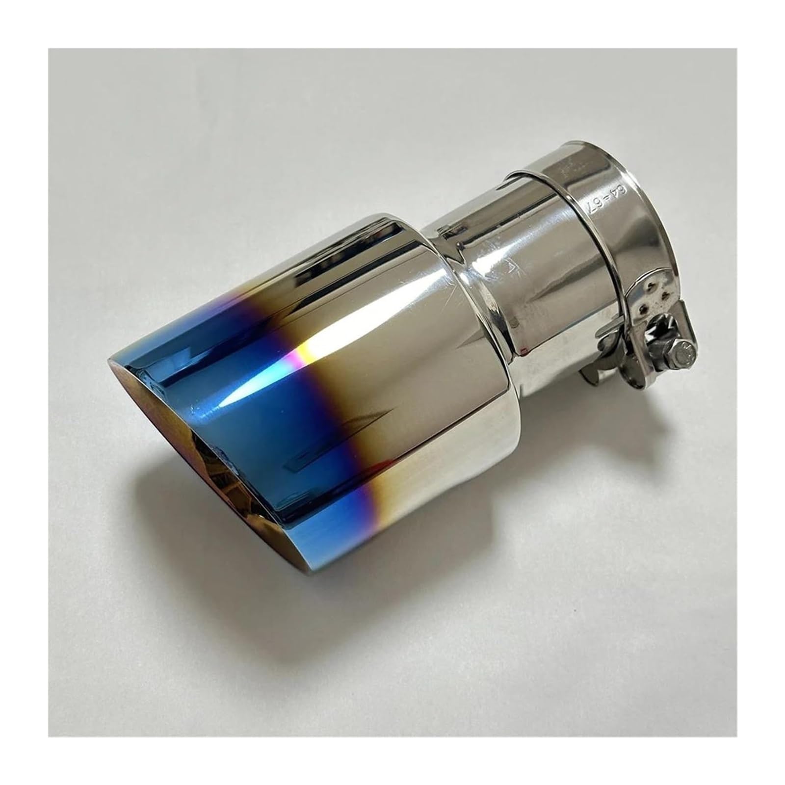 Endrohr Schalldämpfer Auto Auspuffrohr Endschalldämpfer Scharfes Endstück Universal Edelstahl Gerade Kante Ausgestellt Blau 114mm 101mm 89mm(54mm-89mm) von LAPPGNGFYA