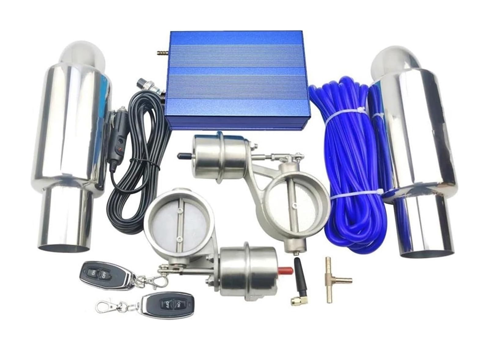 Endrohr Schalldämpfer Auto Auspuffrohr Regelventil Dämpfer Vakuumpumpe Controller Gerät Remote Kit Schalter Universal 51 63 76MM(63mm Kit D) von LAPPGNGFYA