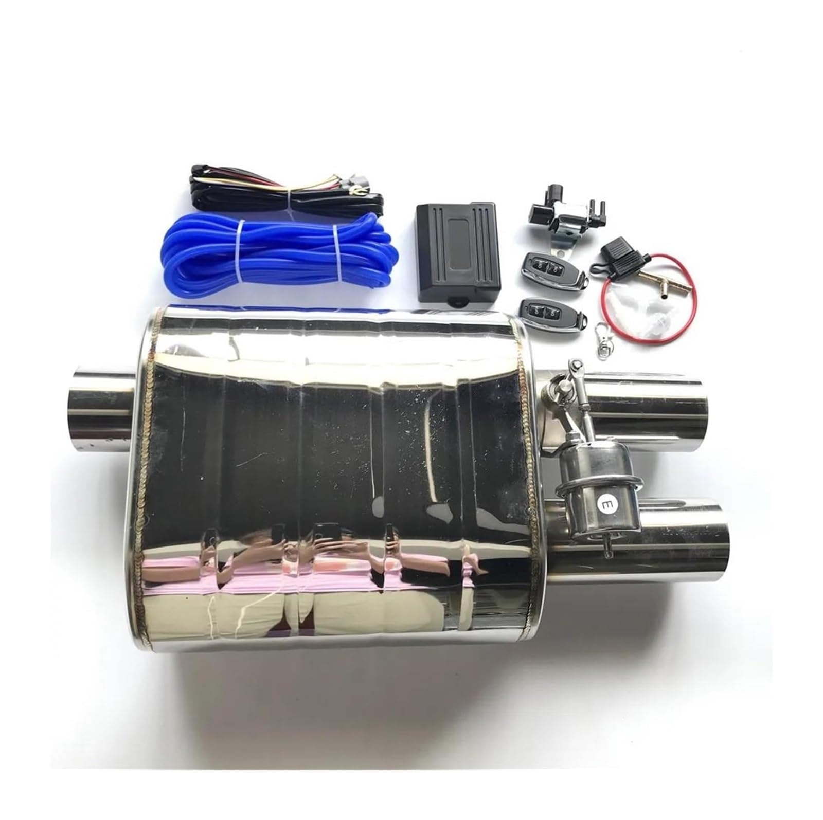 Endrohr Schalldämpfer Auto Auspuffrohr Vakuumpumpe Schalldämpfer Mit Variablem Ventil Fernbedienung, Edelstahl Universell ID 51 Mm 63 Mm 76 Mm(76MM+Control) von LAPPGNGFYA