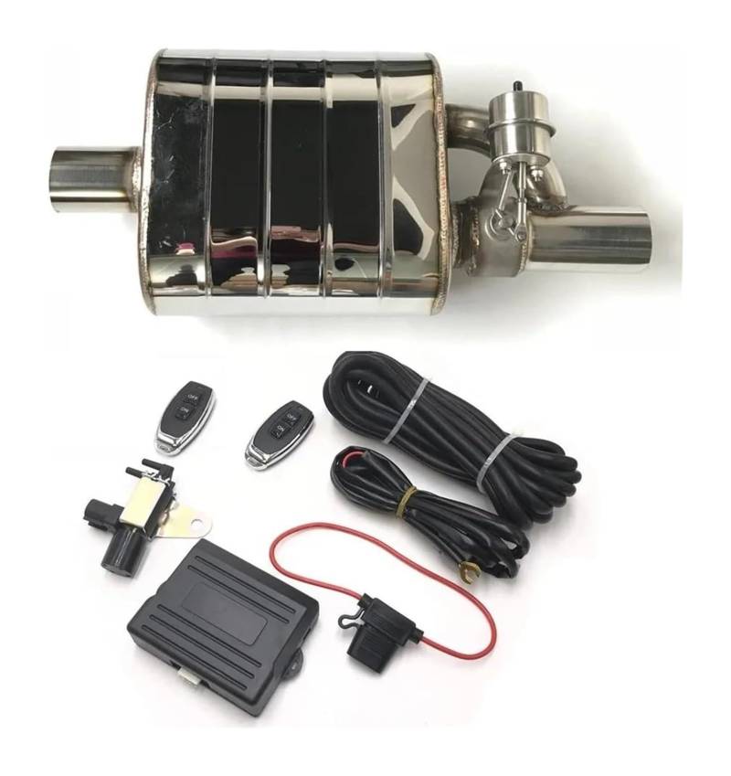 Endrohr Schalldämpfer Auto Auspuffrohr Vakuumpumpe Variable Ventilschalldämpfer Fernbedienung Edelstahl Universell 51/63/70/76 Mm Flache Form(63+Controller) von LAPPGNGFYA
