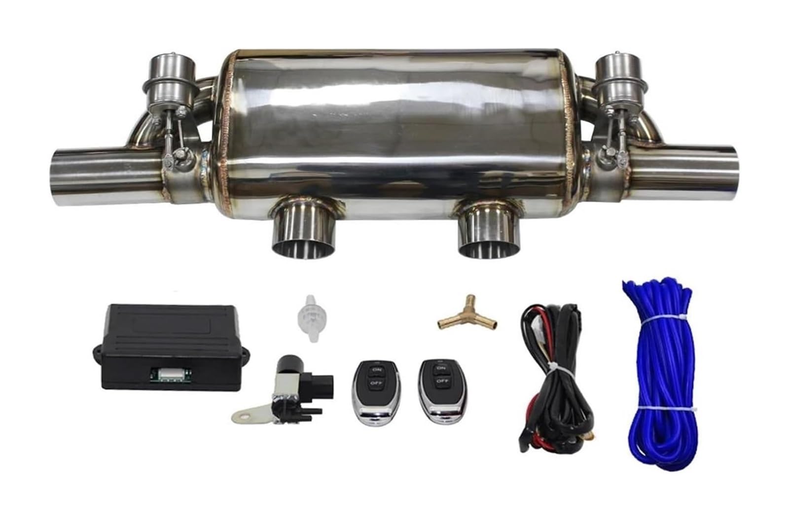 Endrohr Schalldämpfer Auto Auspuffrohr Vakuumpumpe Variable Ventilschalldämpfer Fernbedienung Edelstahl Universelle Form Zwei Ausgänge 63 Mm(Vacuum 51MM) von LAPPGNGFYA