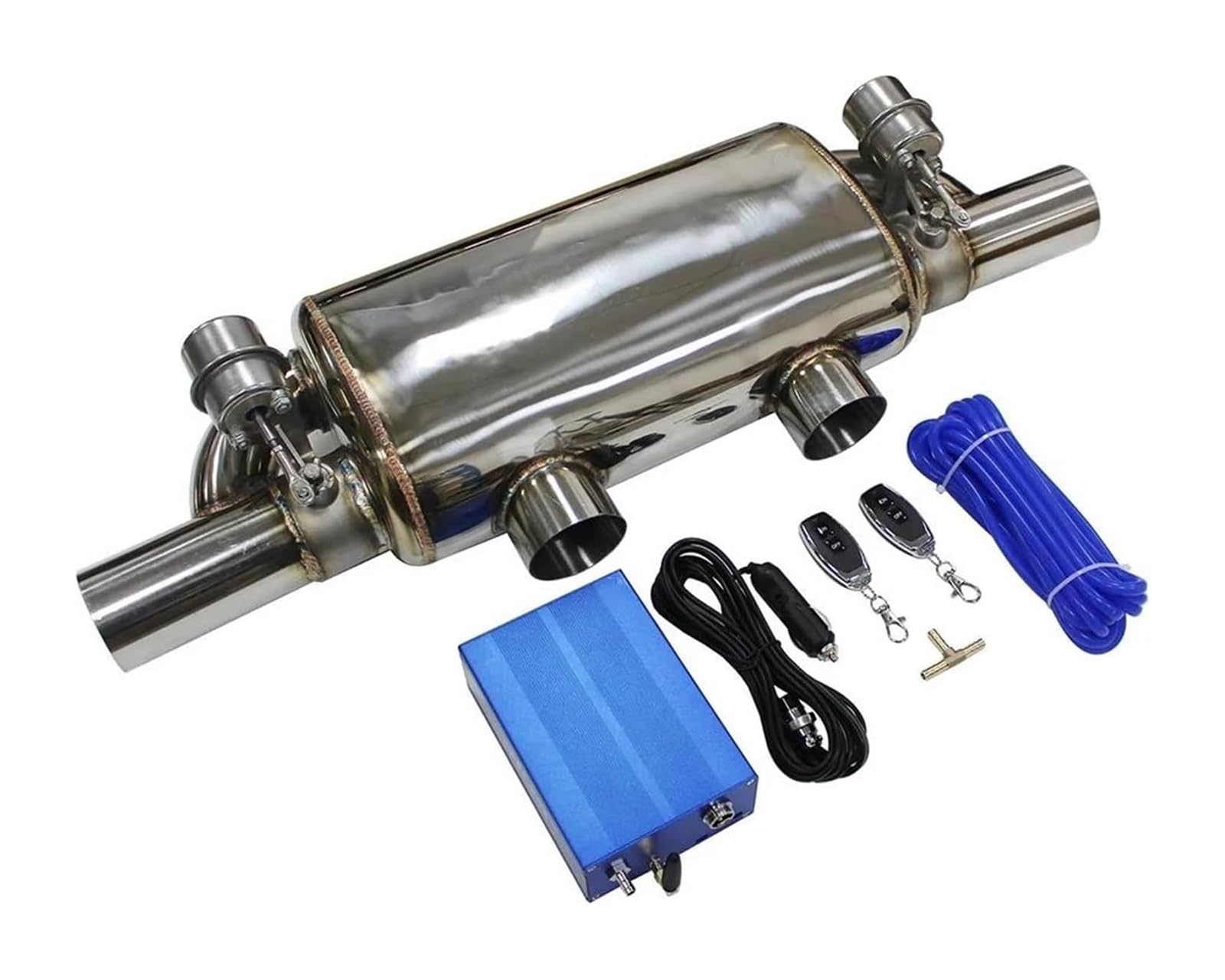 Endrohr Schalldämpfer Auto Auspuffrohr Vakuumpumpe Variable Ventilschalldämpfer Fernbedienung Edelstahl Universelle Form Zwei Ausgänge 63 Mm(Vacuum pump 70MM) von LAPPGNGFYA