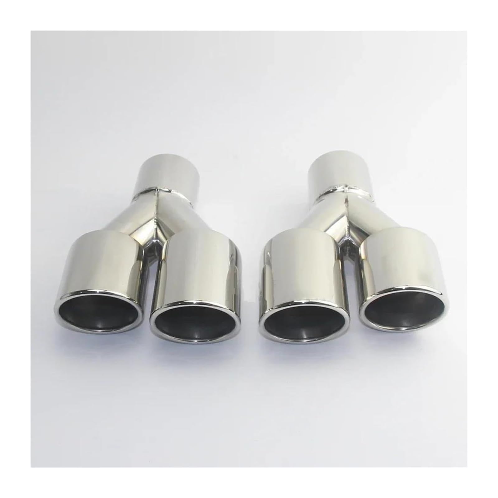 Endrohr Schalldämpfer Auto Endrohr Edelstahl Y-Typ Doppel Outlet Piping Geschweißte Auspuffrohr Schalldämpfer 1 Doppel(63MM - 101MM) von LAPPGNGFYA