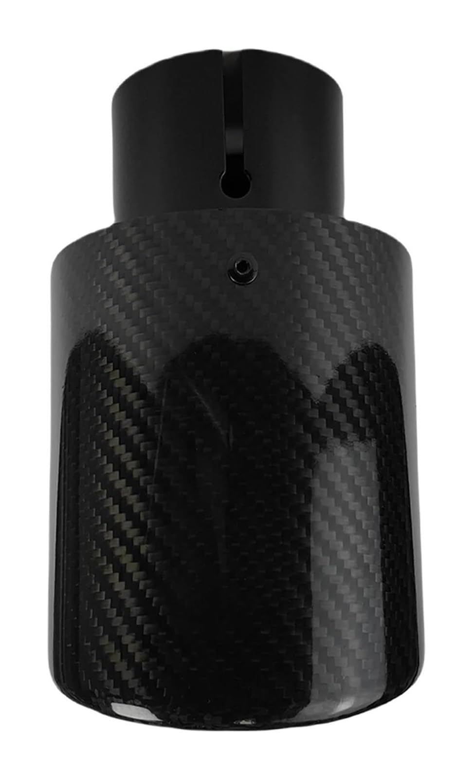 Endrohr Schalldämpfer Auto Glossy Twill Carbon Fiber Schalldämpfer Spitze Auspuff System Rohr Düse Universal Crimpen Edelstahl Silber Rohre(60-76) von LAPPGNGFYA