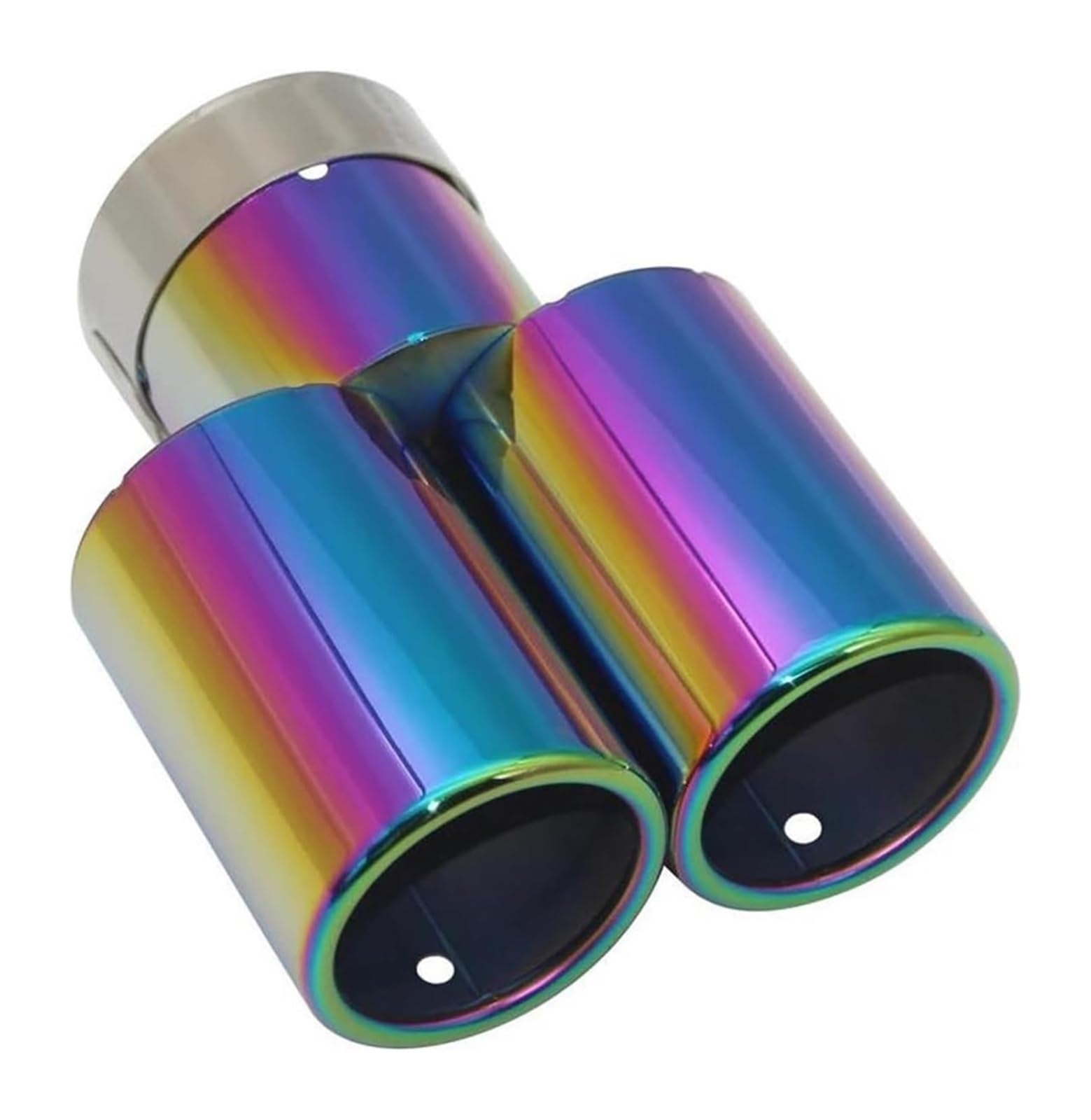 Endrohr Schalldämpfer Auto Styling Schalldämpfer Auspuff Endrohr Spitze Flach Universal Gerade Edelstahl Multi Size Dual Outlet(Multicolor 51MM) von LAPPGNGFYA