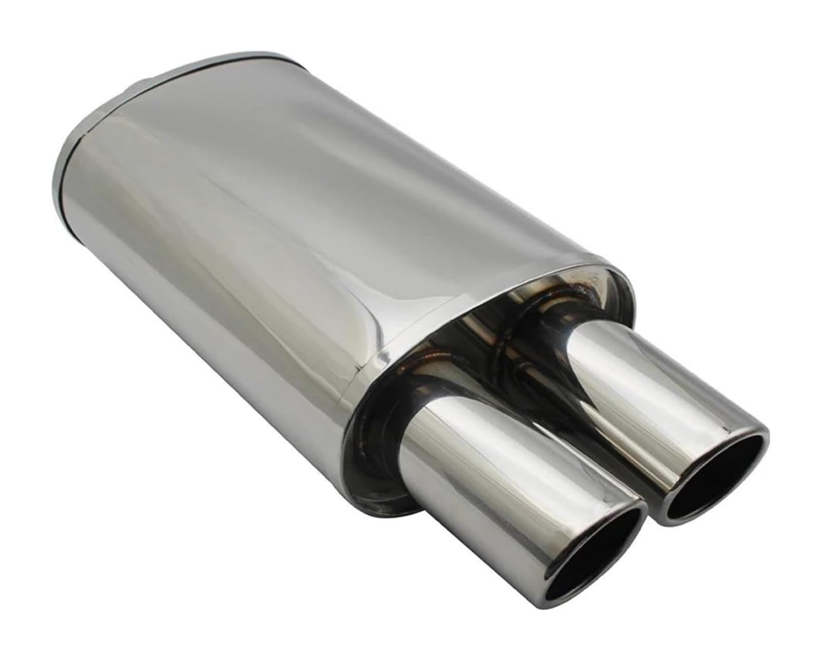 Endrohr Schalldämpfer Autoauspuffanlagen Schalldämpferrohr M Trommel Universal Edelstahl Gebrannter Blauer Silberschalldämpfer Doppelter Export 63mm 76mm(Straight Silver 76mm) von LAPPGNGFYA