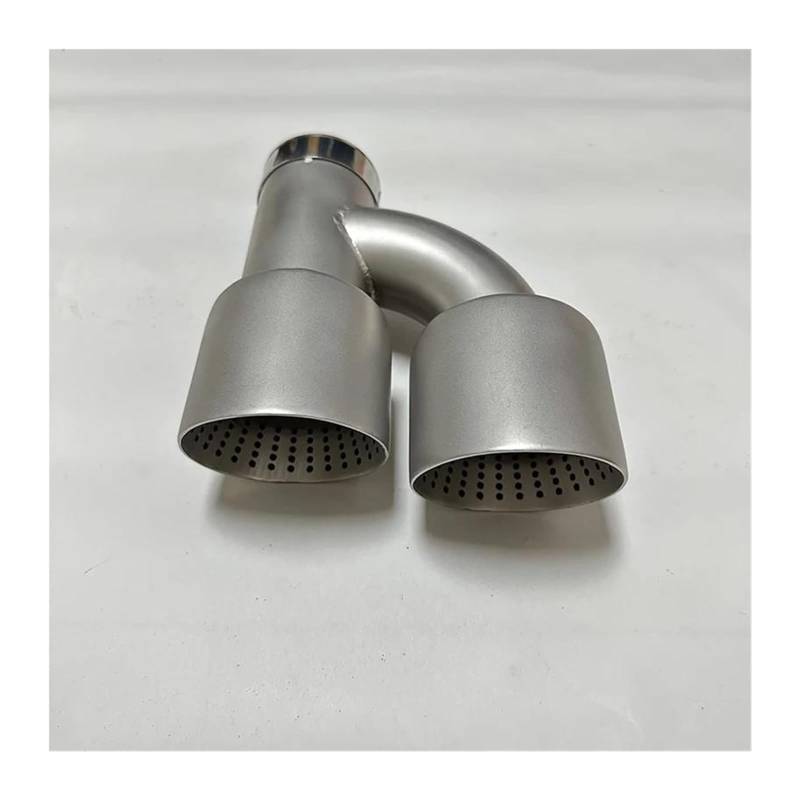 Endrohr Schalldämpfer Autozubehör Auspuffrohr Edelstahl Endschalldämpfer Typ H Doppelauslass Düse Mit Großem Durchmesser(Left 63mm-89mm) von LAPPGNGFYA