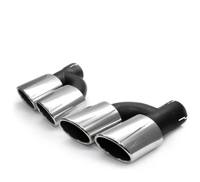 Endrohr Schalldämpfer Für A4 A5 A6 A7 Upgrade S4 S5 S6 S7 Auspuffendrohr Doppelauslass Edelstahl Schwarz Schalldämpferspitze Abdeckungen Zierleisten von LAPPGNGFYA