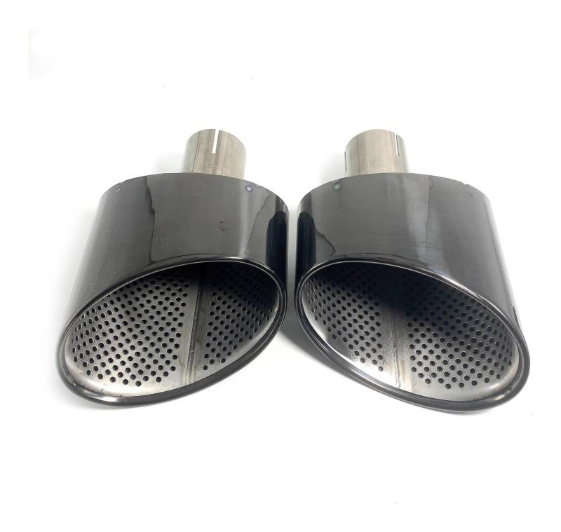 Endrohr Schalldämpfer Für A4L A6L A7 Upgrade RS3 RS4 RS6 RS7 Einzelellipse Auto Schalldämpferspitze Edelstahl Auspuffrohr Heckkehle(Schwarz) von LAPPGNGFYA