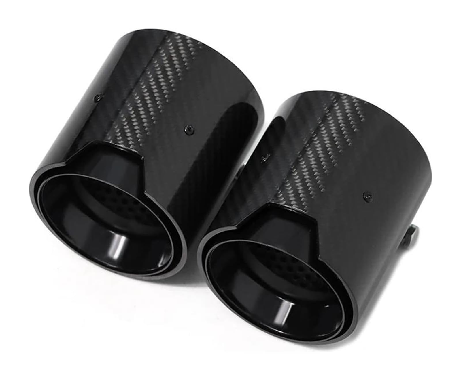 Endrohr Schalldämpfer Für B&MW 2er F22 F23 235i 240i F20 F21 135i 140i Auto-Auspuffblende Carbonfaser ID60mm Schalldämpfer 2 Stück(Schwarz) von LAPPGNGFYA