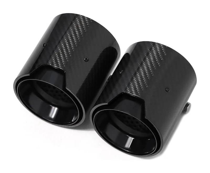 Endrohr Schalldämpfer Für B&MW 2er F22 F23 235i 240i F20 F21 135i 140i Auto-Auspuffblende Carbonfaser ID60mm Schalldämpfer 2 Stück(Schwarz) von LAPPGNGFYA