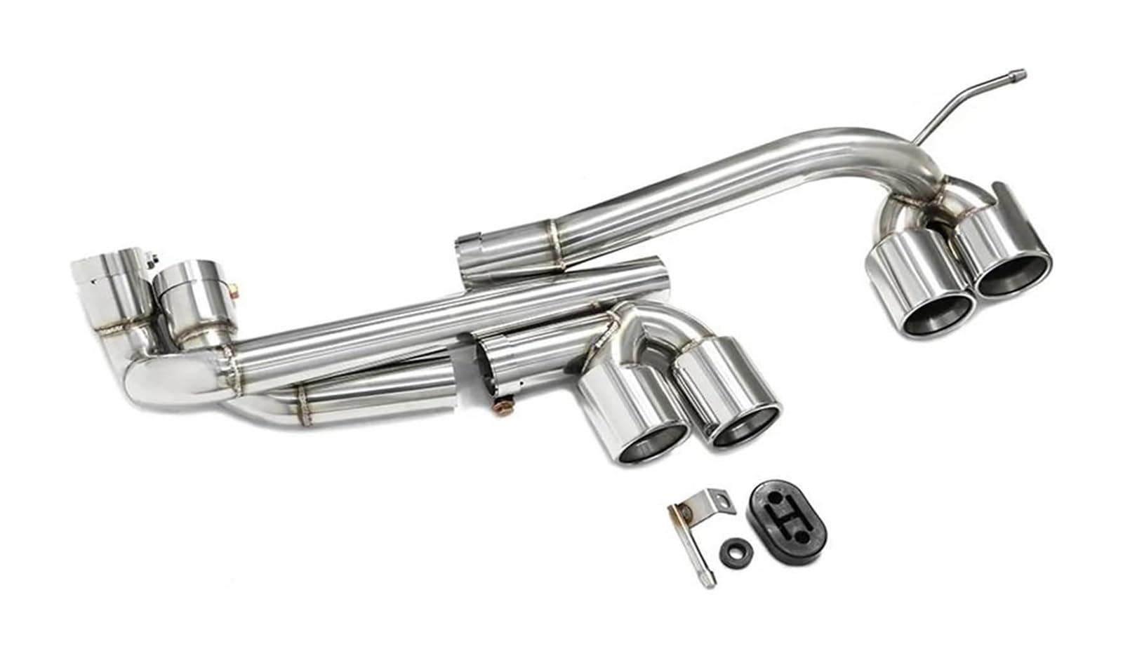 Endrohr Schalldämpfer Für B&MW E90 E92 E93 320i 325i Für M3 Für M4 304 Edelstahl Auto Auspuffrohr Look Dual Zu Quad Tip Schalldämpfer System(Silver a) von LAPPGNGFYA