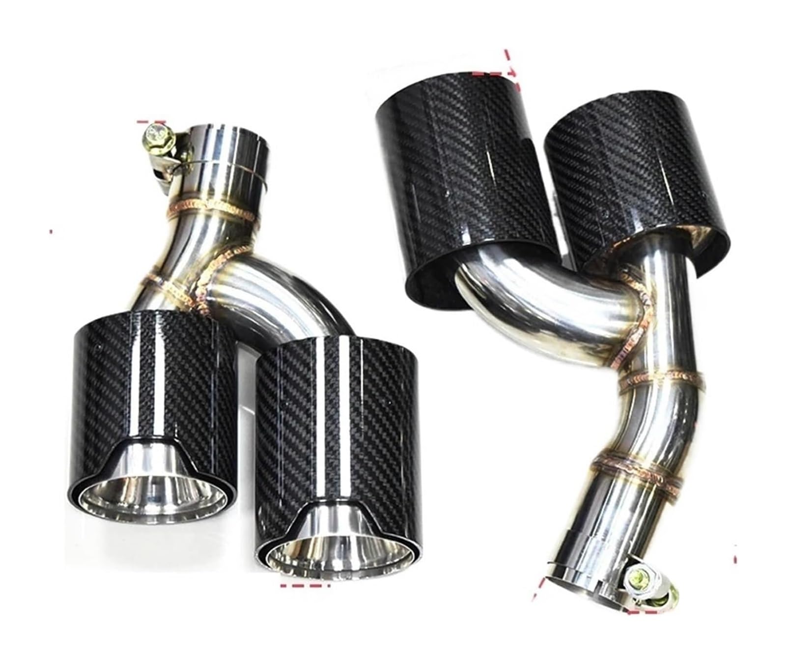 Endrohr Schalldämpfer Für B&MW Für G22 G23 G26 430i 425i 2021+ Quad Auto Auspuffblende Schalldämpfer System Endrohrdüse(C F a 51mm) von LAPPGNGFYA