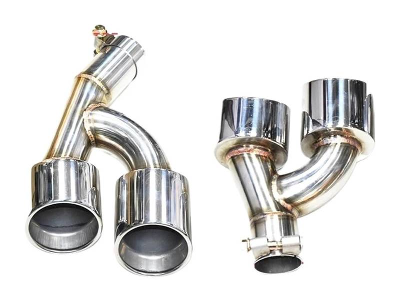 Endrohr Schalldämpfer Für B&MW Für G22 G23 G26 430i 425i 2021+ Quad Auto Auspuffblende Schalldämpfer System Endrohrdüse(Silver 60mm) von LAPPGNGFYA