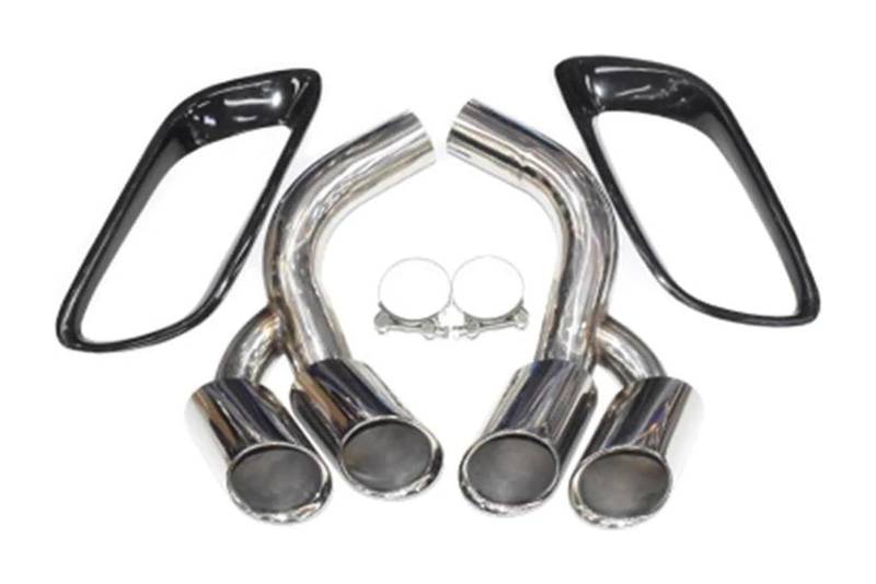 Endrohr Schalldämpfer Für B&MW X6 E71 35i Für M50i 2008-2013 Runde Auspuffrohr Upgrade Edelstahl Schalldämpfer Quad Düse Spitze Kopf Düse(Silver B) von LAPPGNGFYA