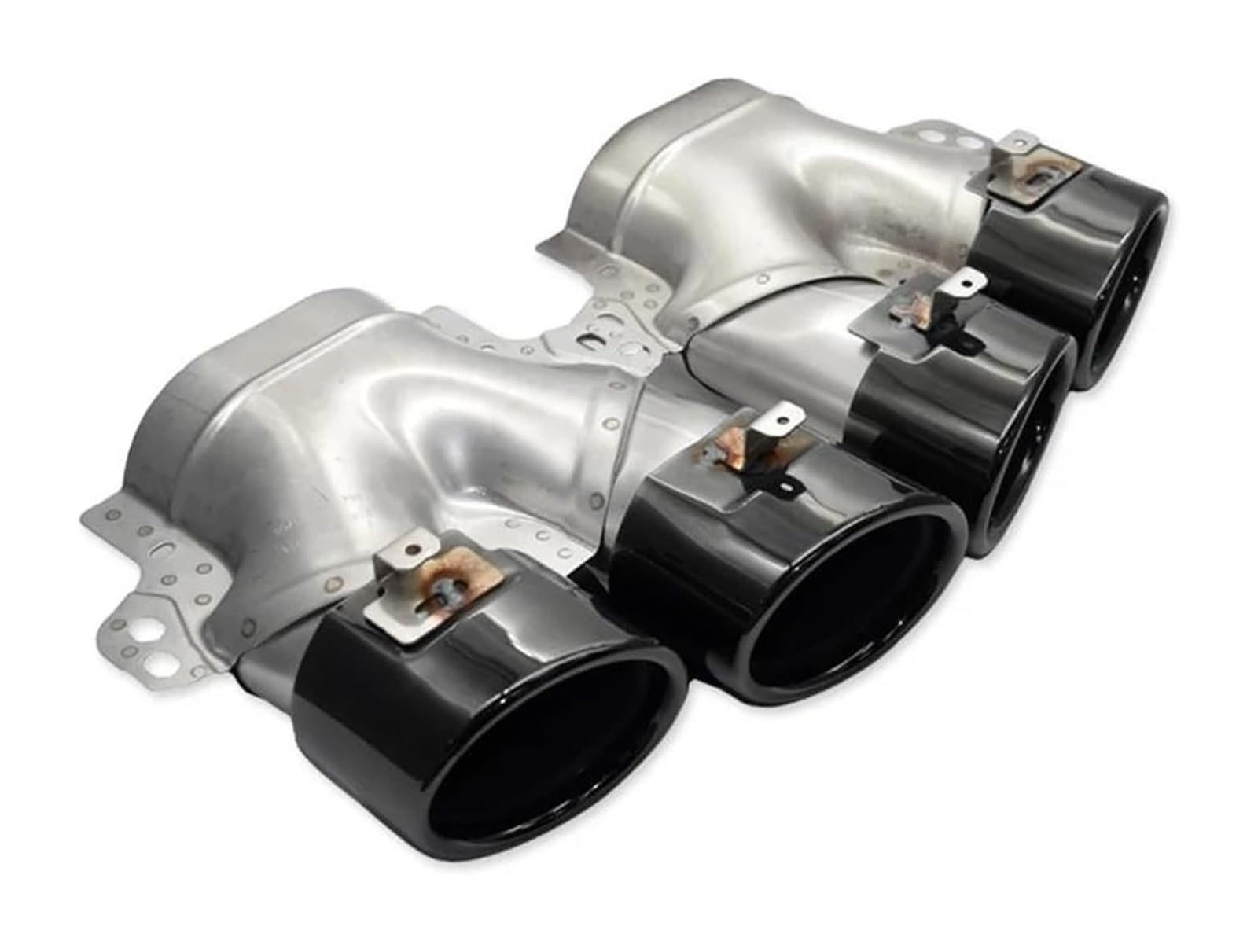 Endrohr Schalldämpfer Für B&enz W205 C205 S205 A205 C43 2019+ Quad Auto Auspuffblende Schalldämpfer Edelstahl Endrohrsystem Düse 2-tlg(Schwarz) von LAPPGNGFYA